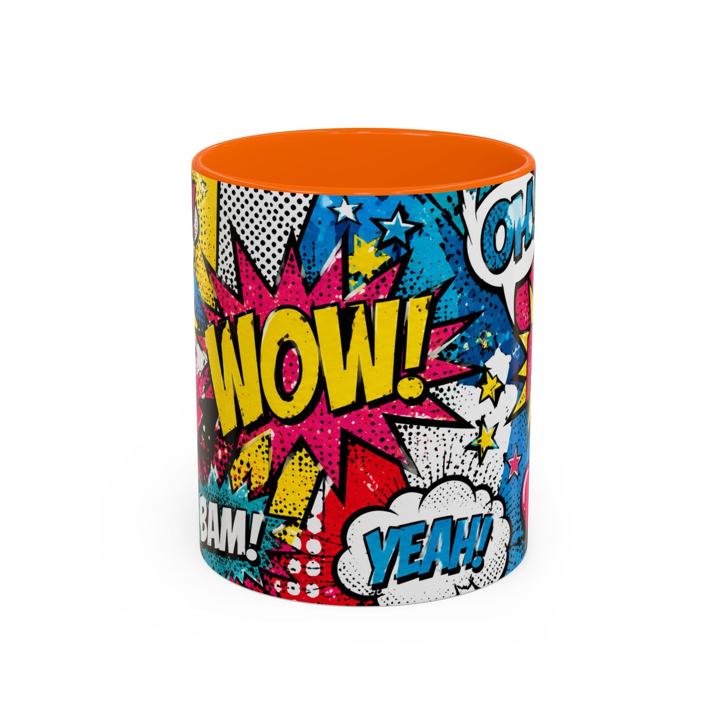 Pop Art Comic Coffee Mug – Colorful 'WOW! POP!' Accent Ceramic Mug (11/15oz)