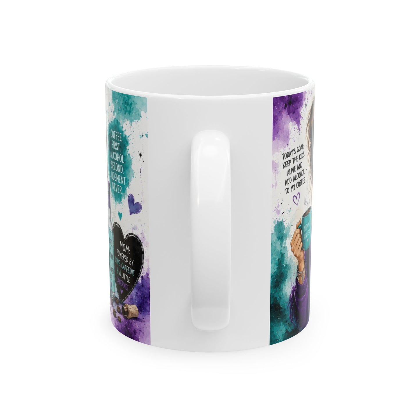 Coffee Mug — “Because Adulting Is Hard” Funny Alcohol-in-Coffee Ceramic Mug (11oz & 15oz)