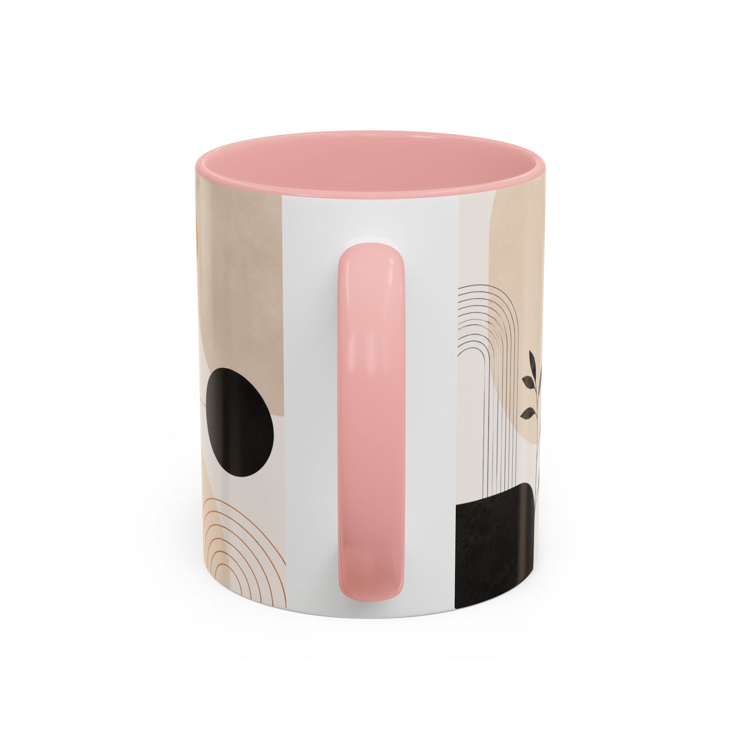 Abstract Earth Tone Accent Coffee Mug — Modern Minimalist Ceramic (11/15oz)