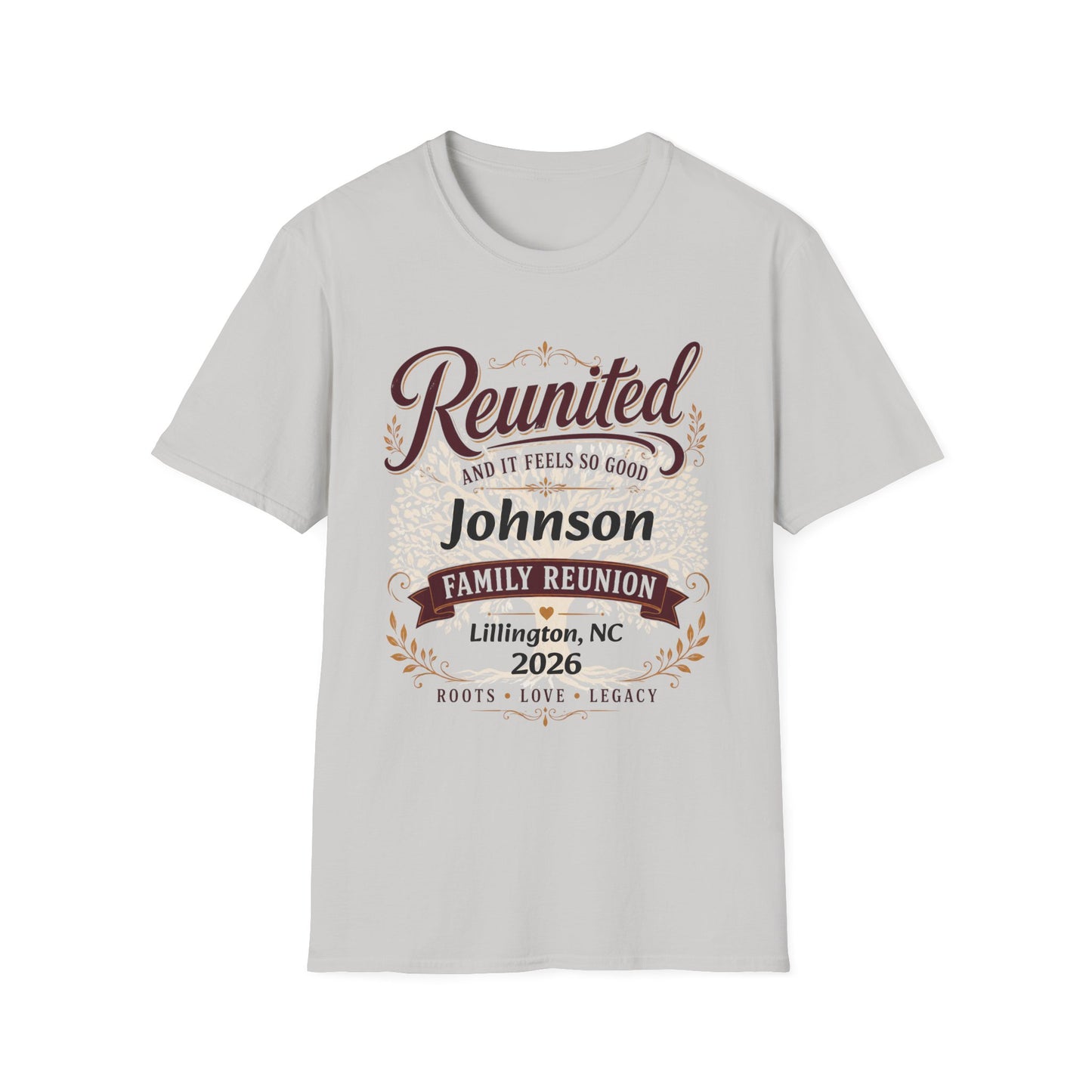 Family Reunion T-Shirt — "Reunited and It Feels So Good" Personalized Johnson, 2026