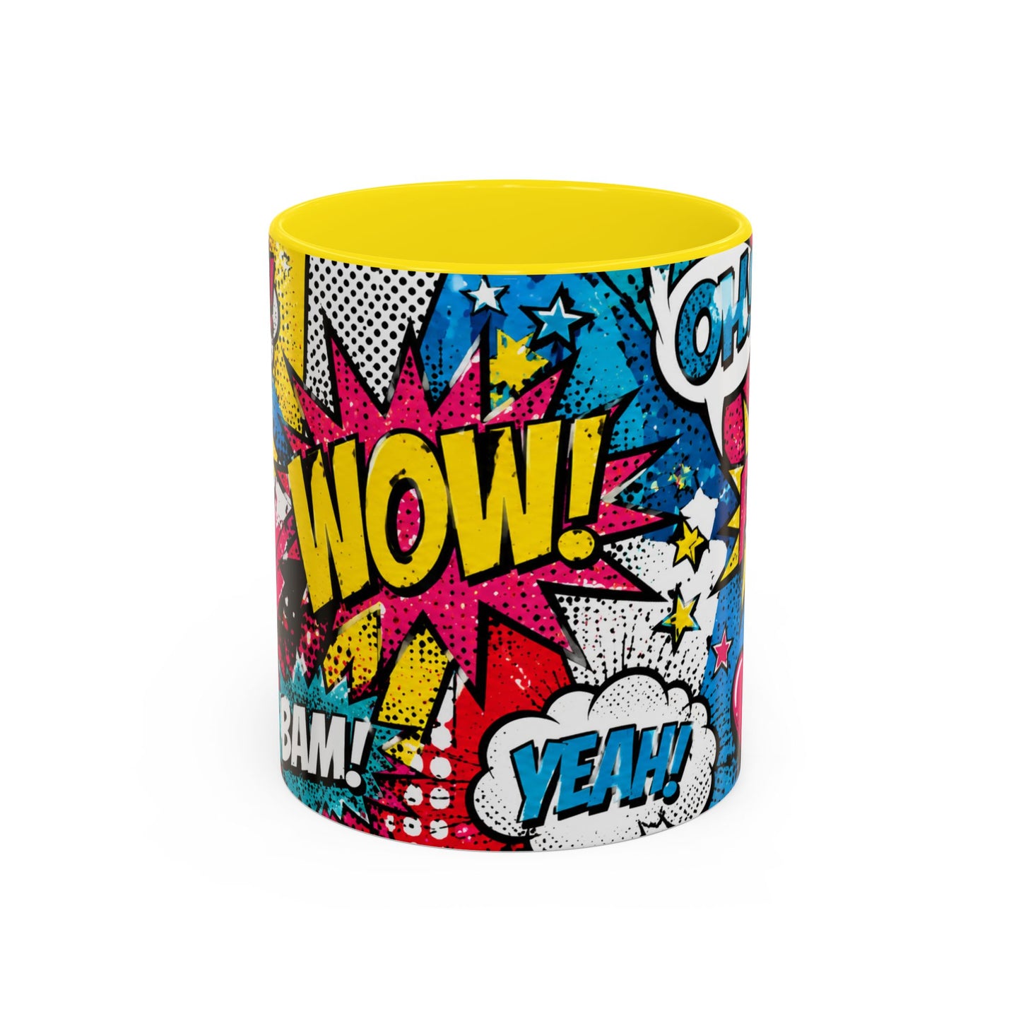 Pop Art Comic Coffee Mug – Colorful 'WOW! POP!' Accent Ceramic Mug (11/15oz)