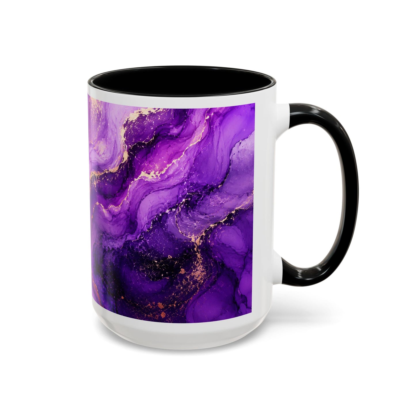 Purple Marble Accent Coffee Mug (11/15oz) — Swirl Art Ceramic Mug