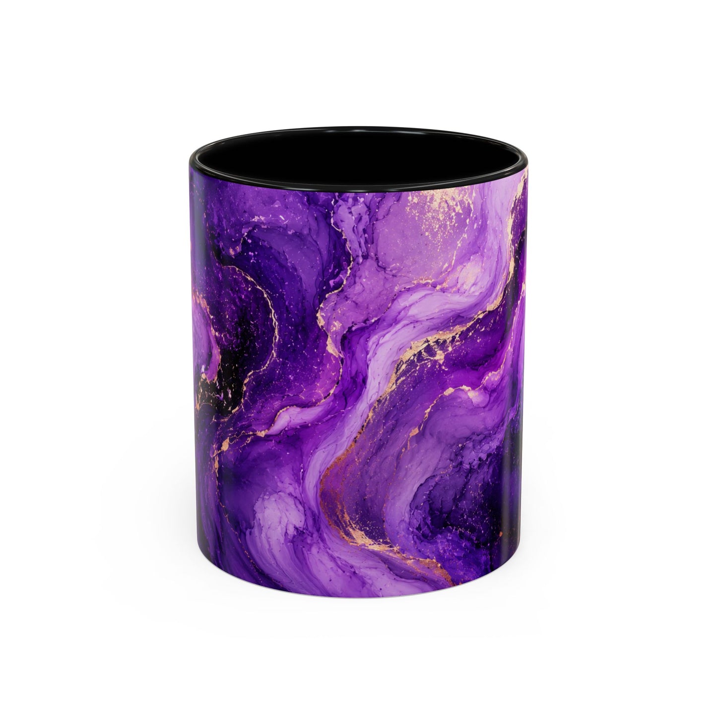 Purple Marble Accent Coffee Mug (11/15oz) — Swirl Art Ceramic Mug