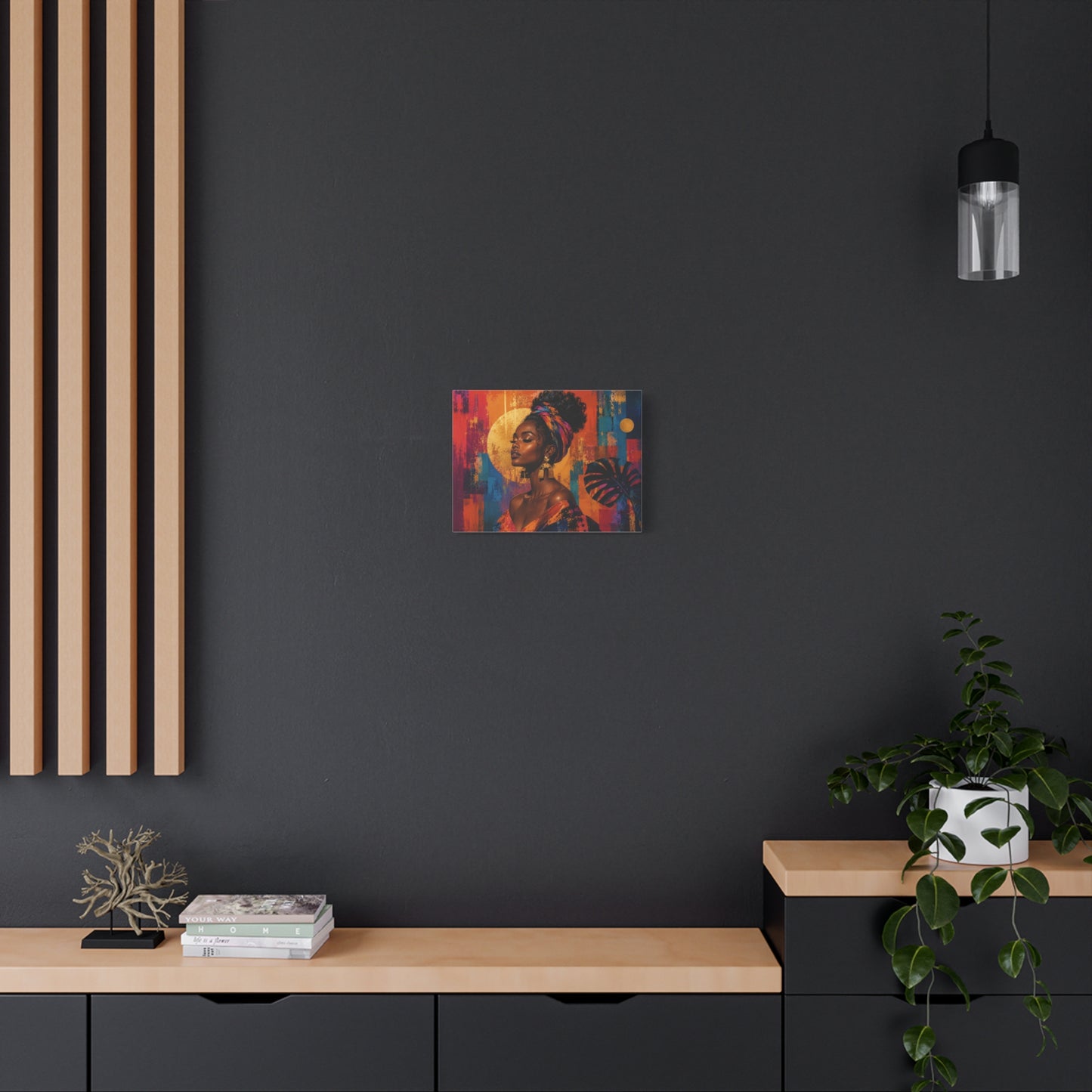 Afrocentric Golden Halo Portrait Canvas