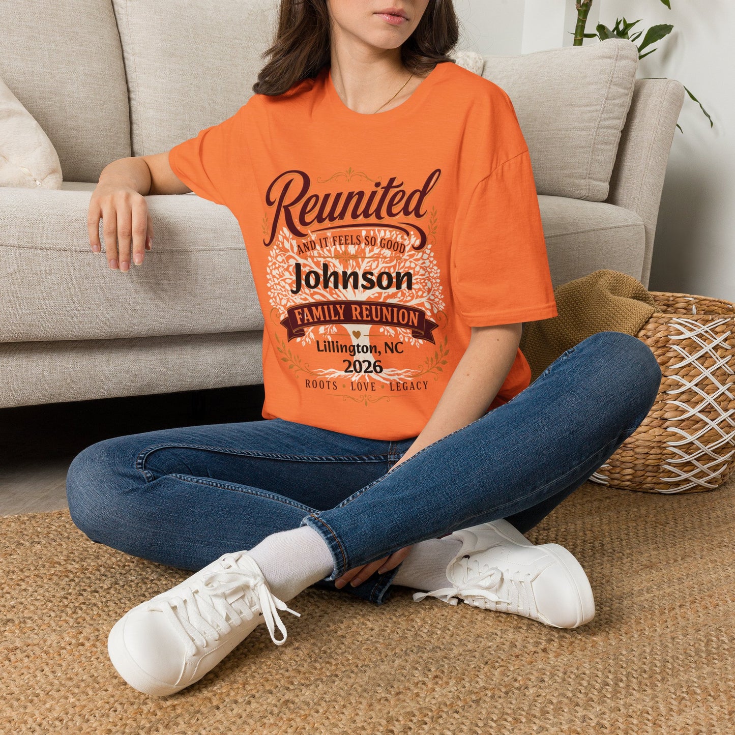 Family Reunion T-Shirt — "Reunited and It Feels So Good" Personalized Johnson, 2026