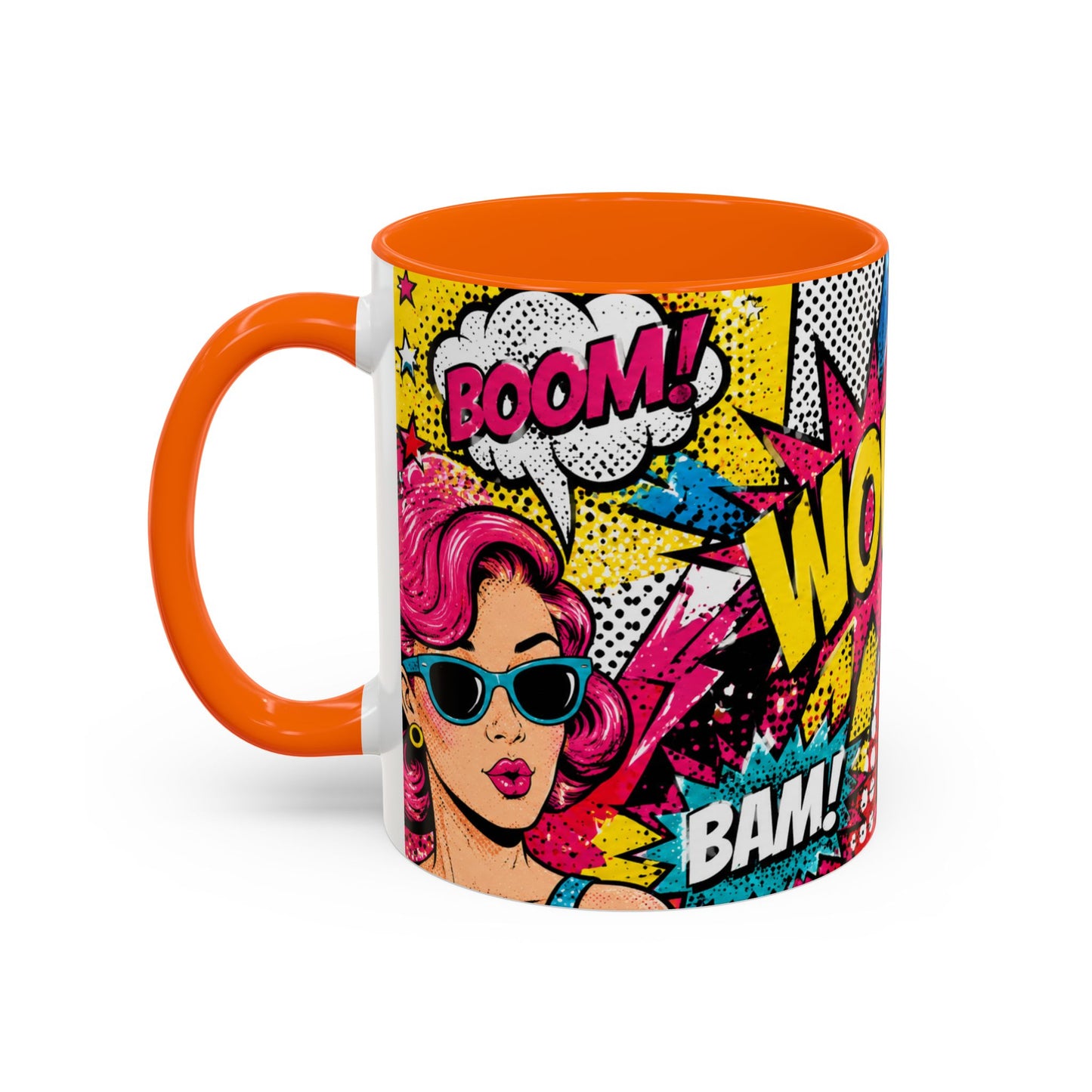 Pop Art Comic Coffee Mug – Colorful 'WOW! POP!' Accent Ceramic Mug (11/15oz)