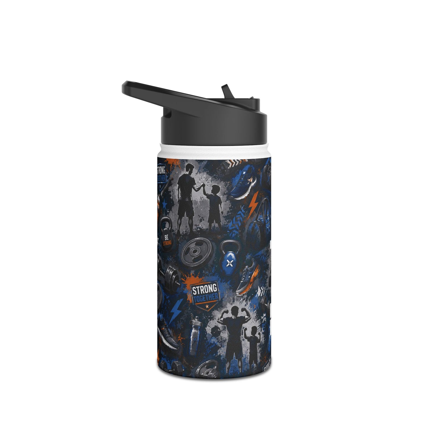 "Workout with Dad" Stainless Steel Water Bottle, Standard Lid