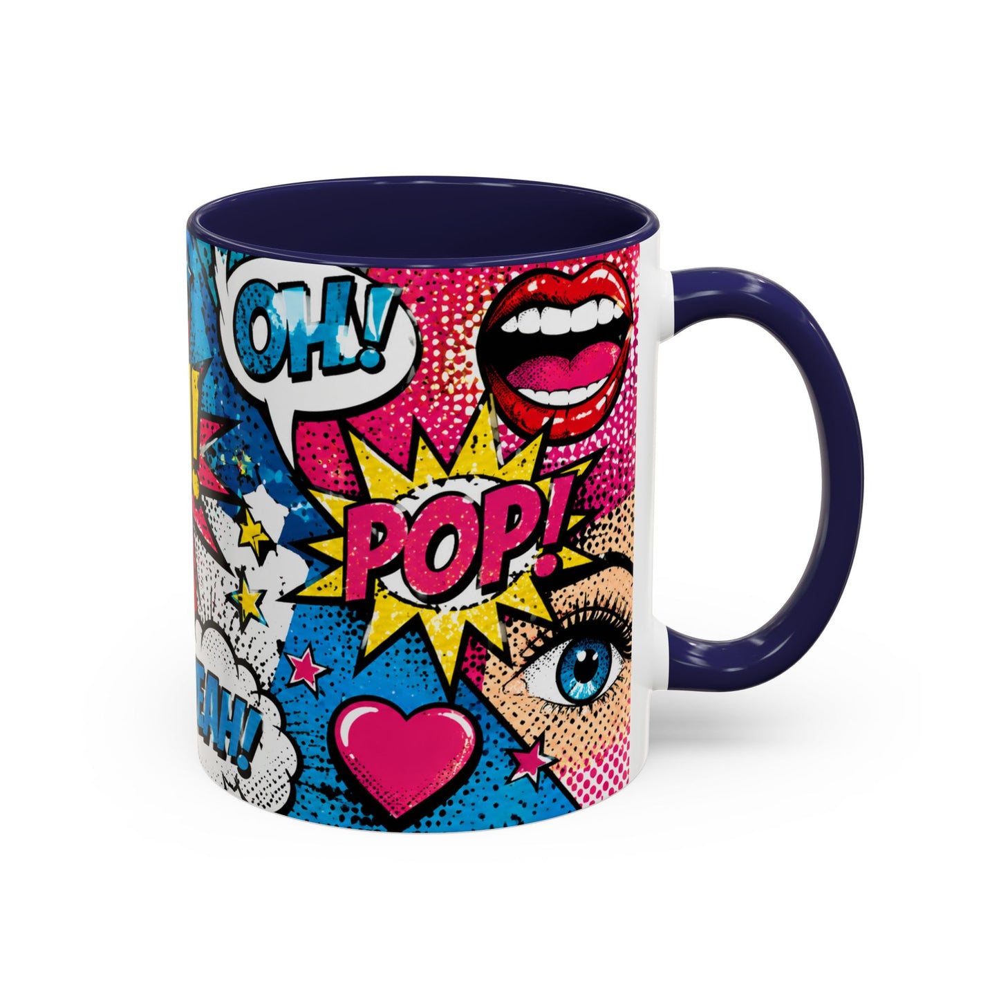 Pop Art Comic Coffee Mug – Colorful 'WOW! POP!' Accent Ceramic Mug (11/15oz)