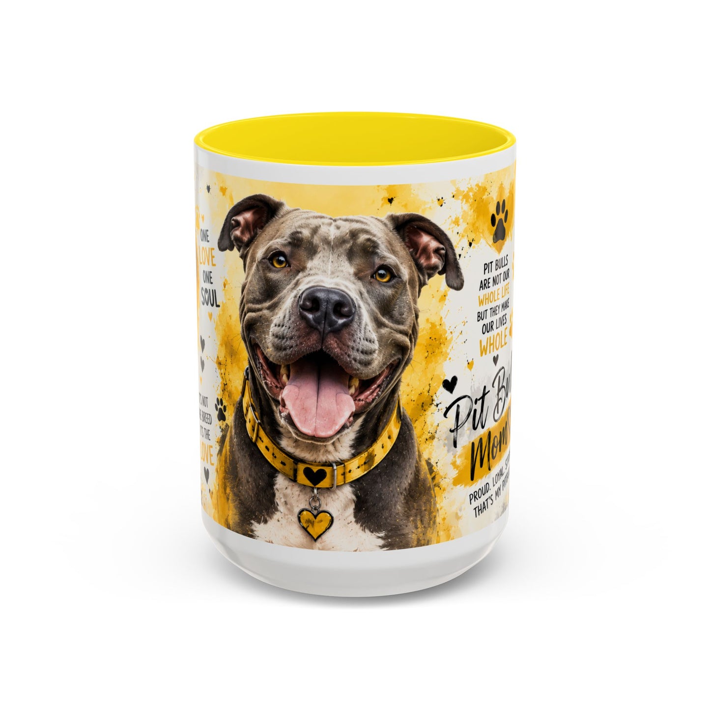 Pit Bull Mom Accent Coffee Mug – "Pit Bull Mom" Sentimental Dog Lover Gift (11/15oz)