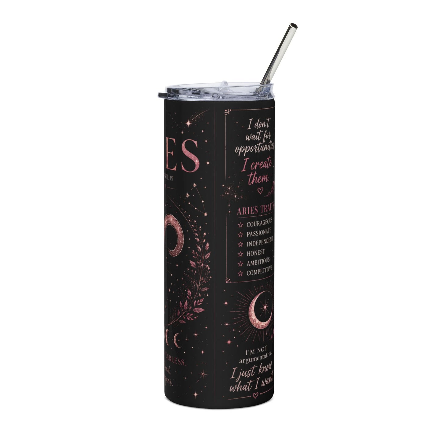 Aries 20oz Stainless Tumbler — Zodiac Horoscope Travel Cup (March 21–April 19)