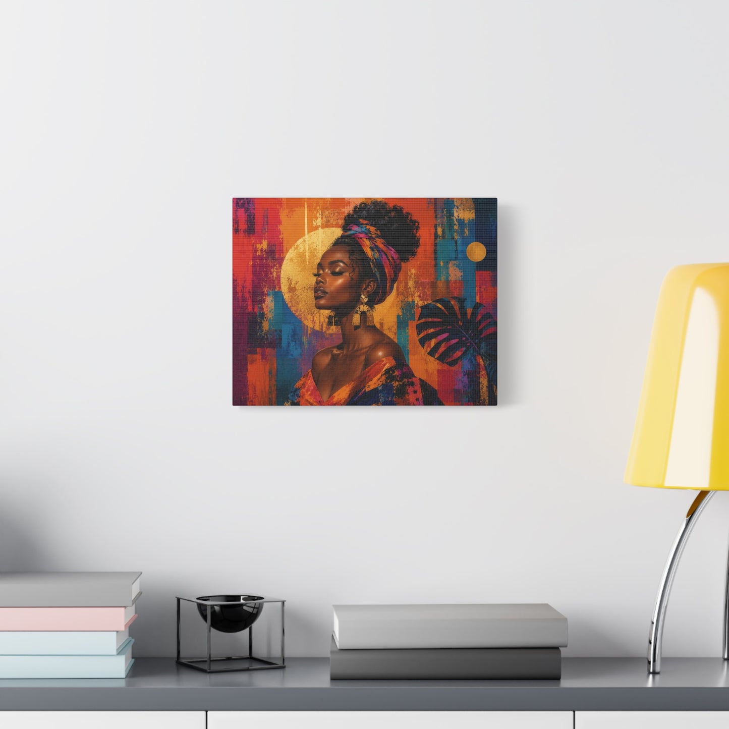 Afrocentric Golden Halo Portrait Canvas