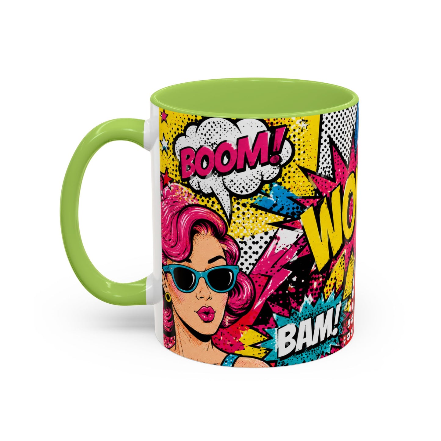Pop Art Comic Coffee Mug – Colorful 'WOW! POP!' Accent Ceramic Mug (11/15oz)