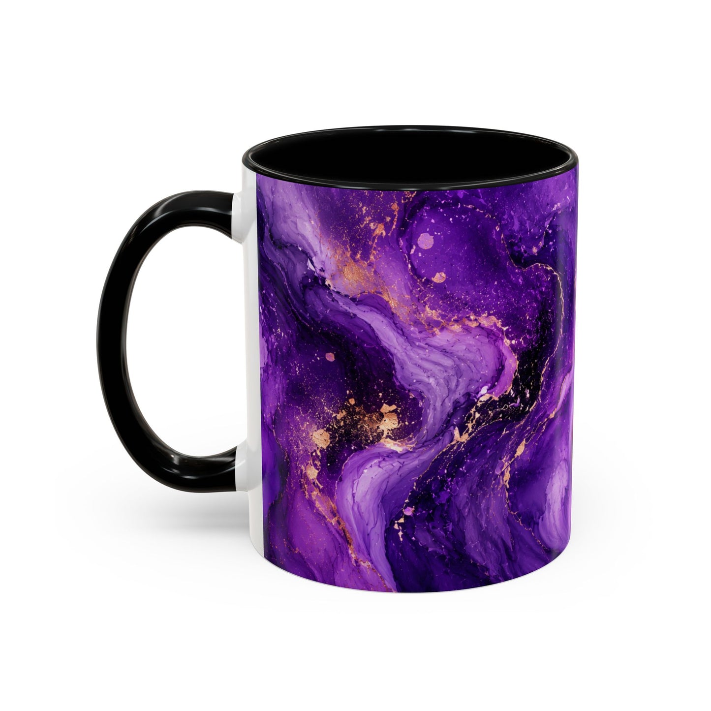 Purple Marble Accent Coffee Mug (11/15oz) — Swirl Art Ceramic Mug