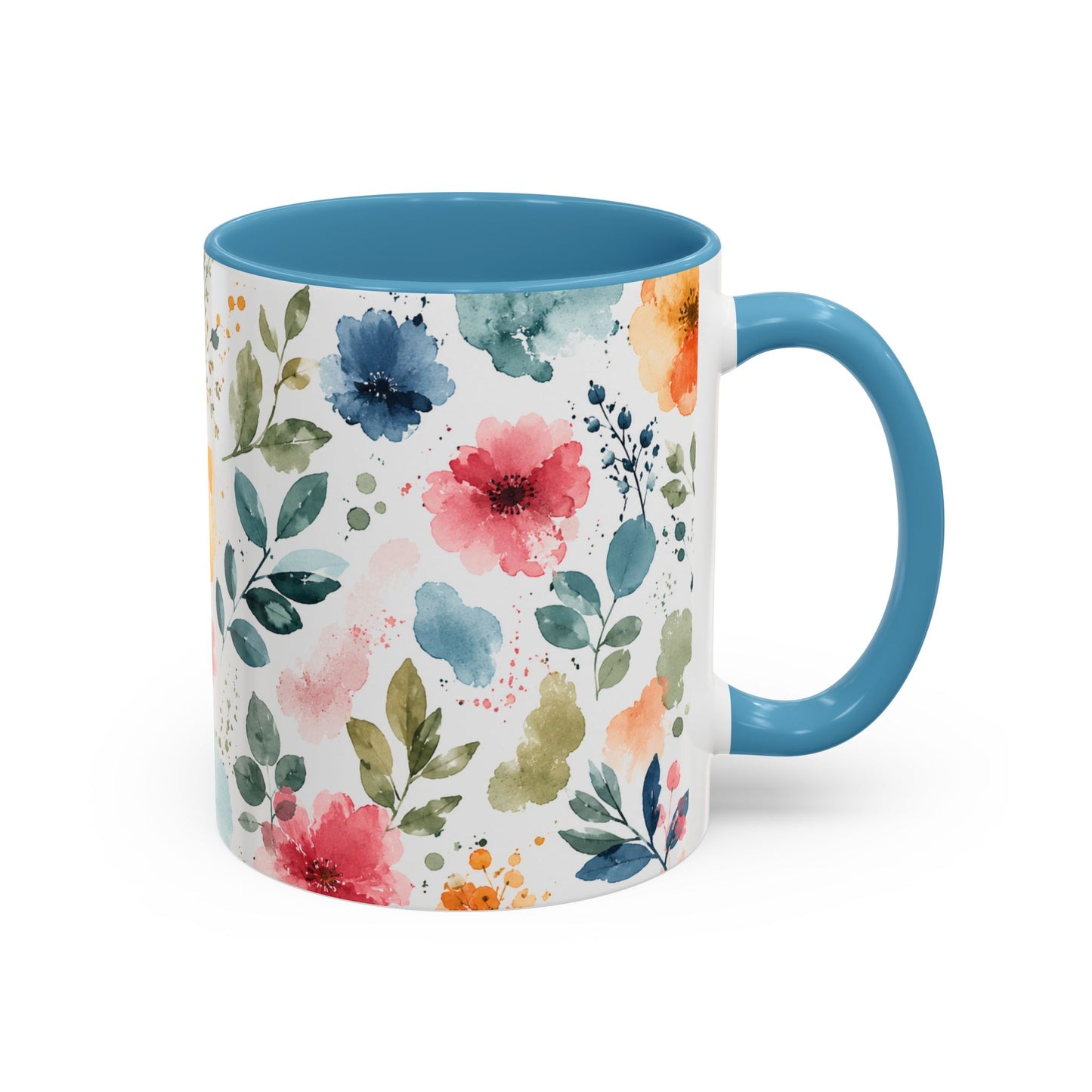 Watercolor Floral Accent Coffee Mug - 11/15oz