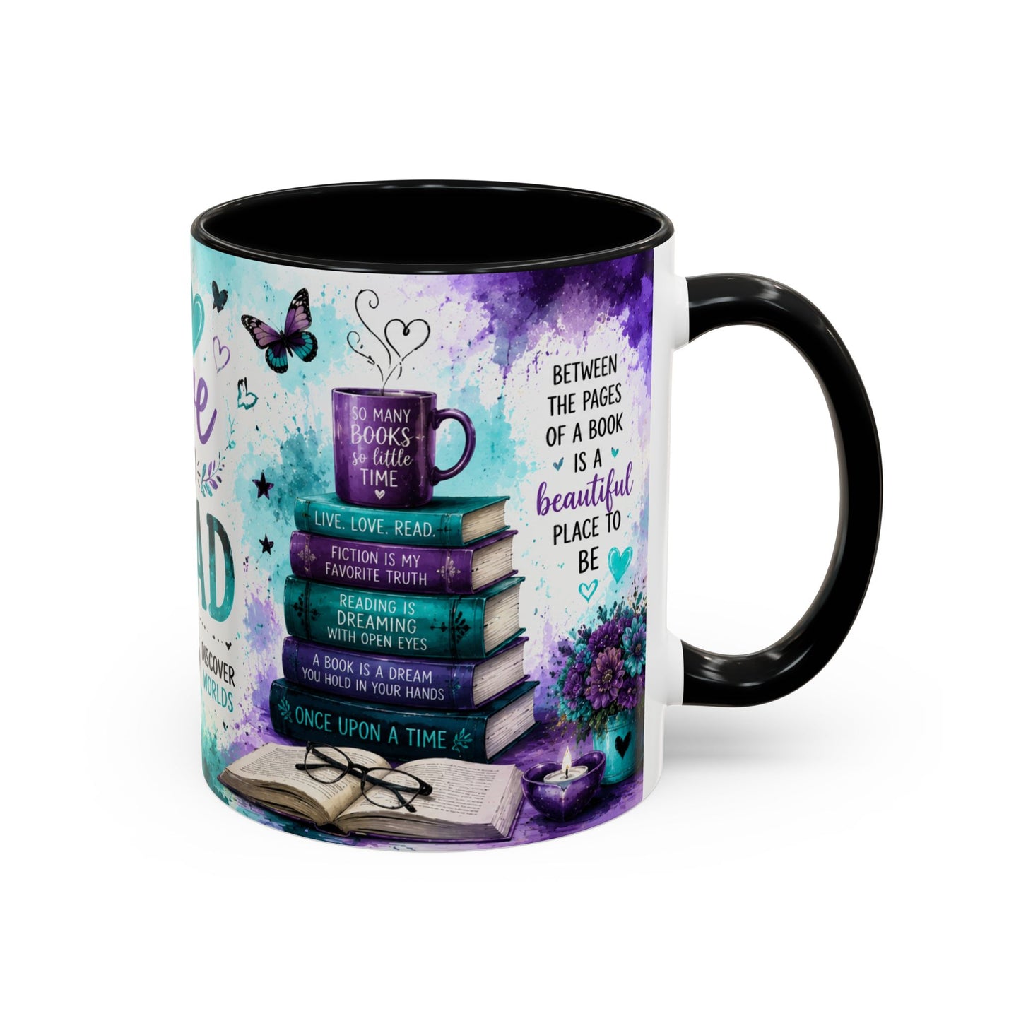 I Love to Read Accent Coffee Mug — Inspirational Book Lover Gift (11/15oz)