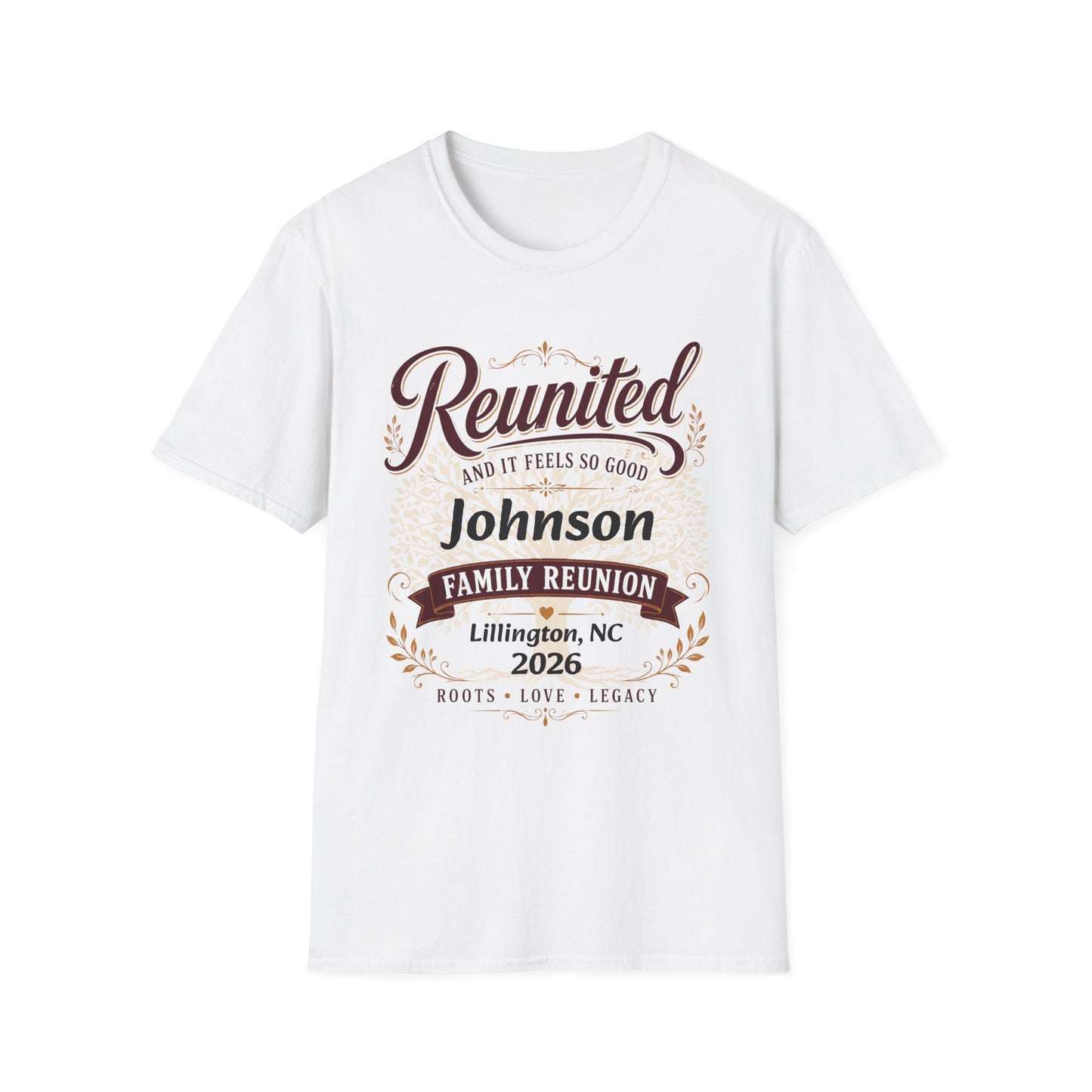 Family Reunion T-Shirt — "Reunited and It Feels So Good" Personalized Johnson, 2026