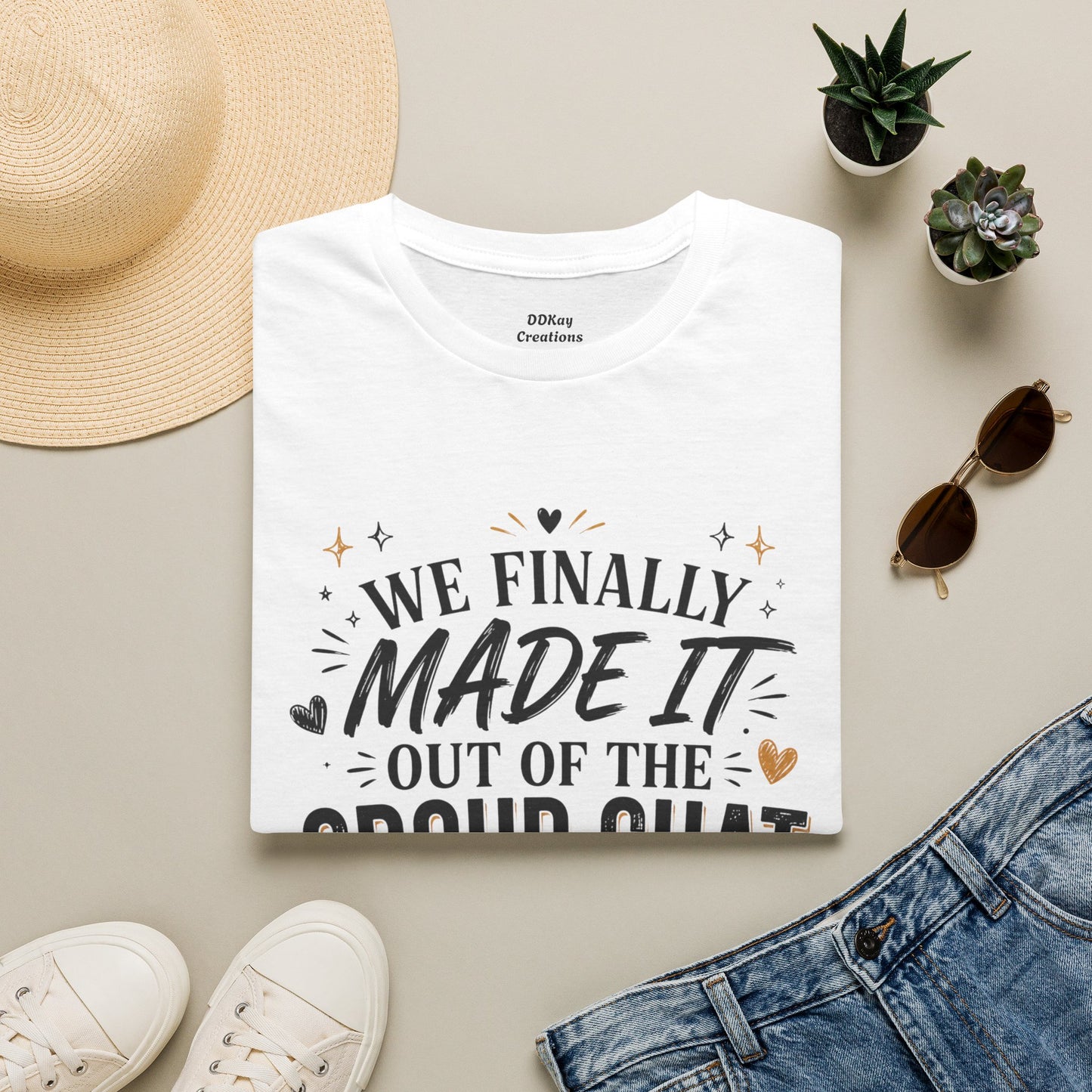 T-Shirt — “We Finally Made It Out of the Group Chat” Funny Friendship Tee