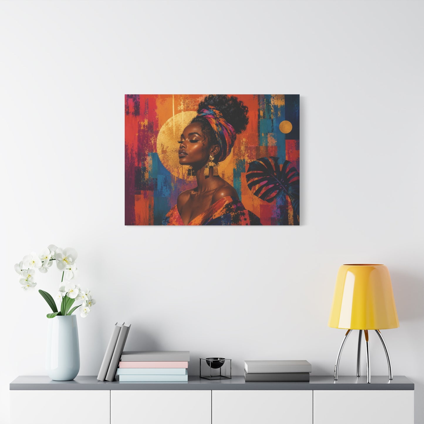 Afrocentric Golden Halo Portrait Canvas