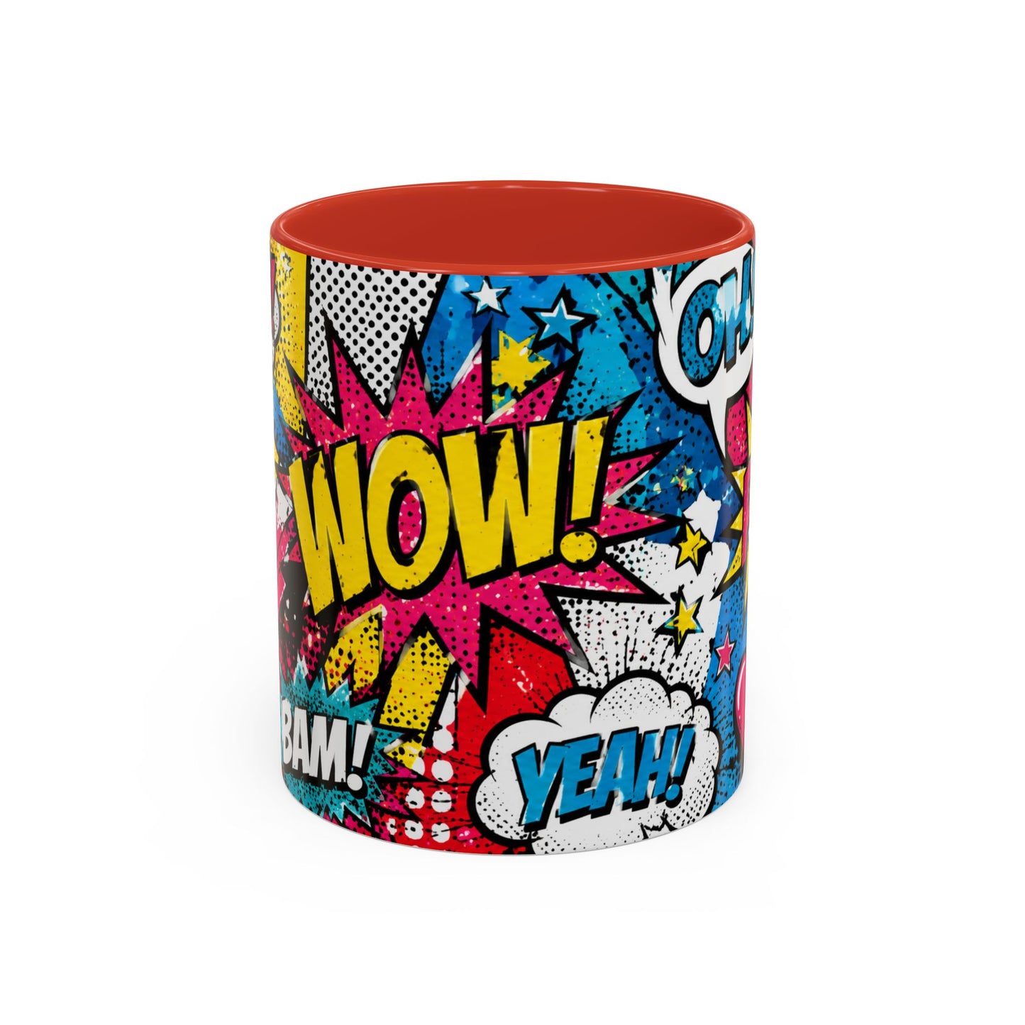 Pop Art Comic Coffee Mug – Colorful 'WOW! POP!' Accent Ceramic Mug (11/15oz)