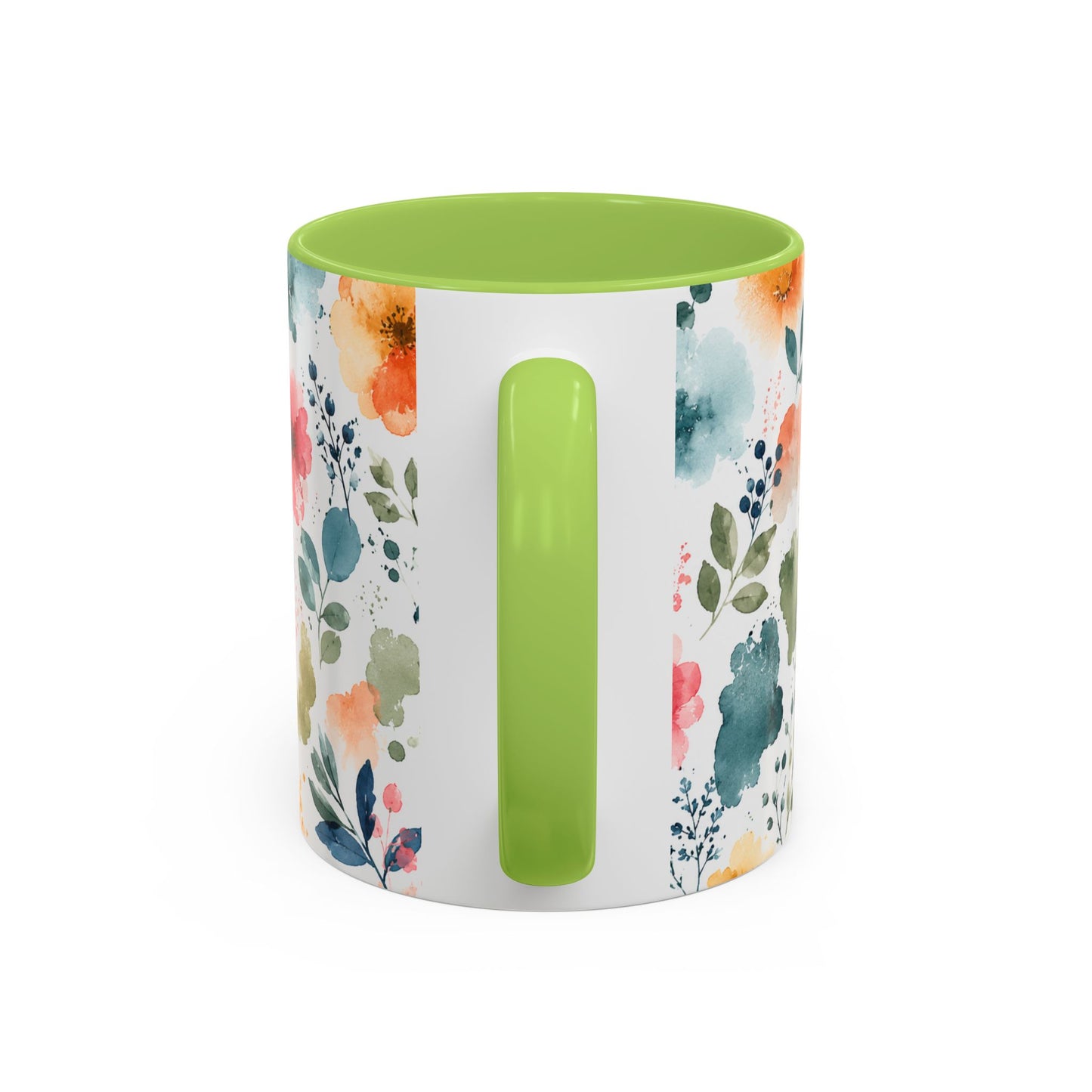 Watercolor Floral Accent Coffee Mug - 11/15oz