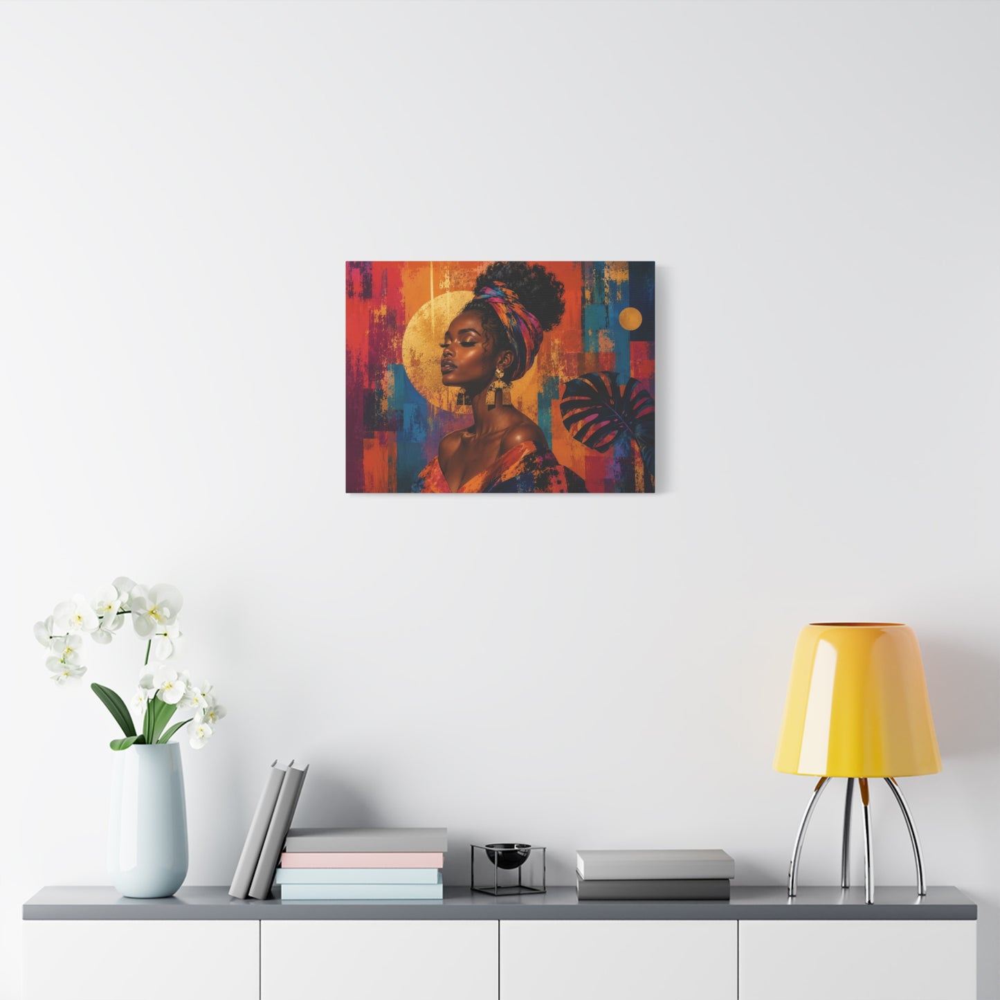Afrocentric Golden Halo Portrait Canvas