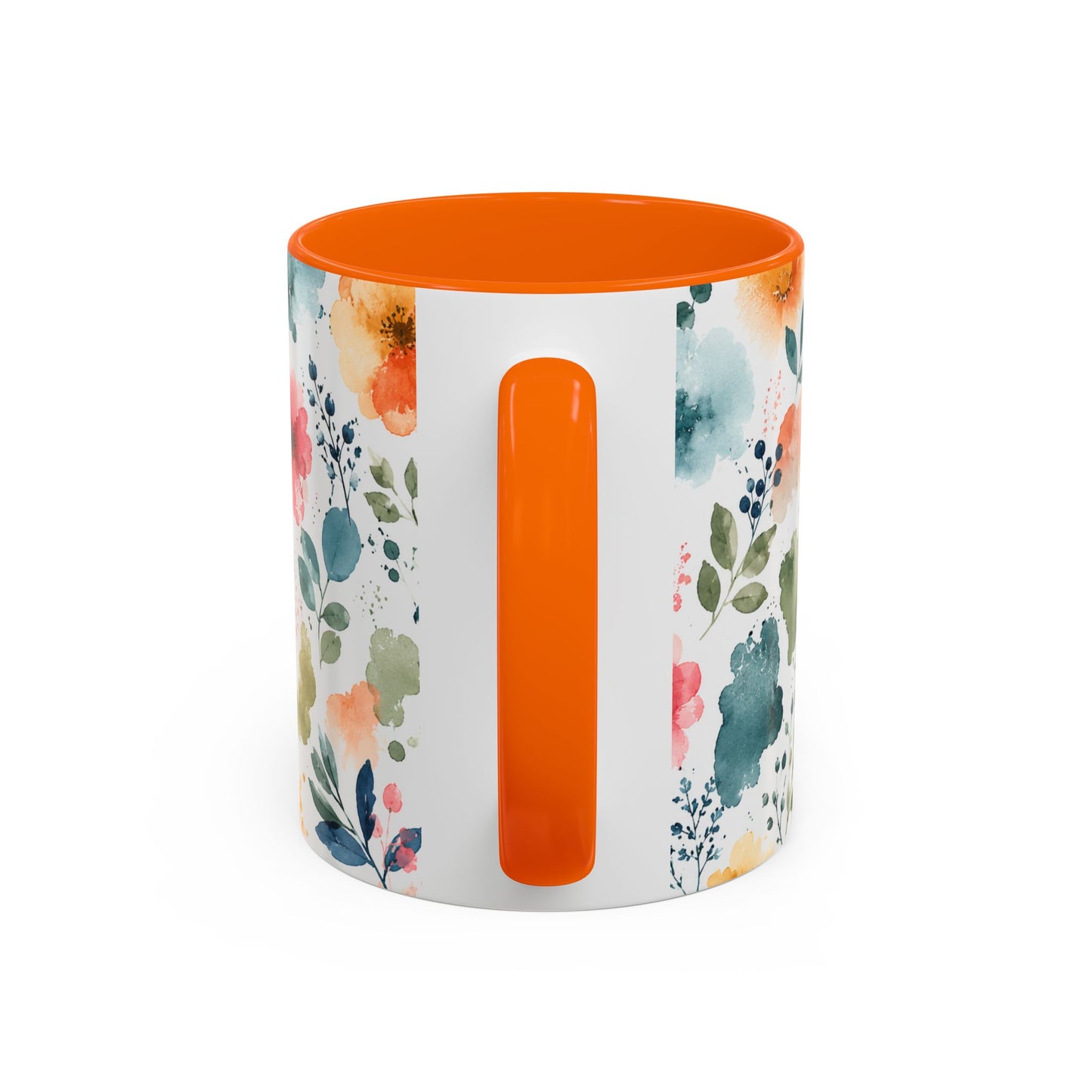 Watercolor Floral Accent Coffee Mug - 11/15oz
