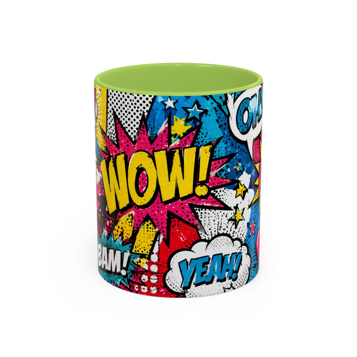 Pop Art Comic Coffee Mug – Colorful 'WOW! POP!' Accent Ceramic Mug (11/15oz)