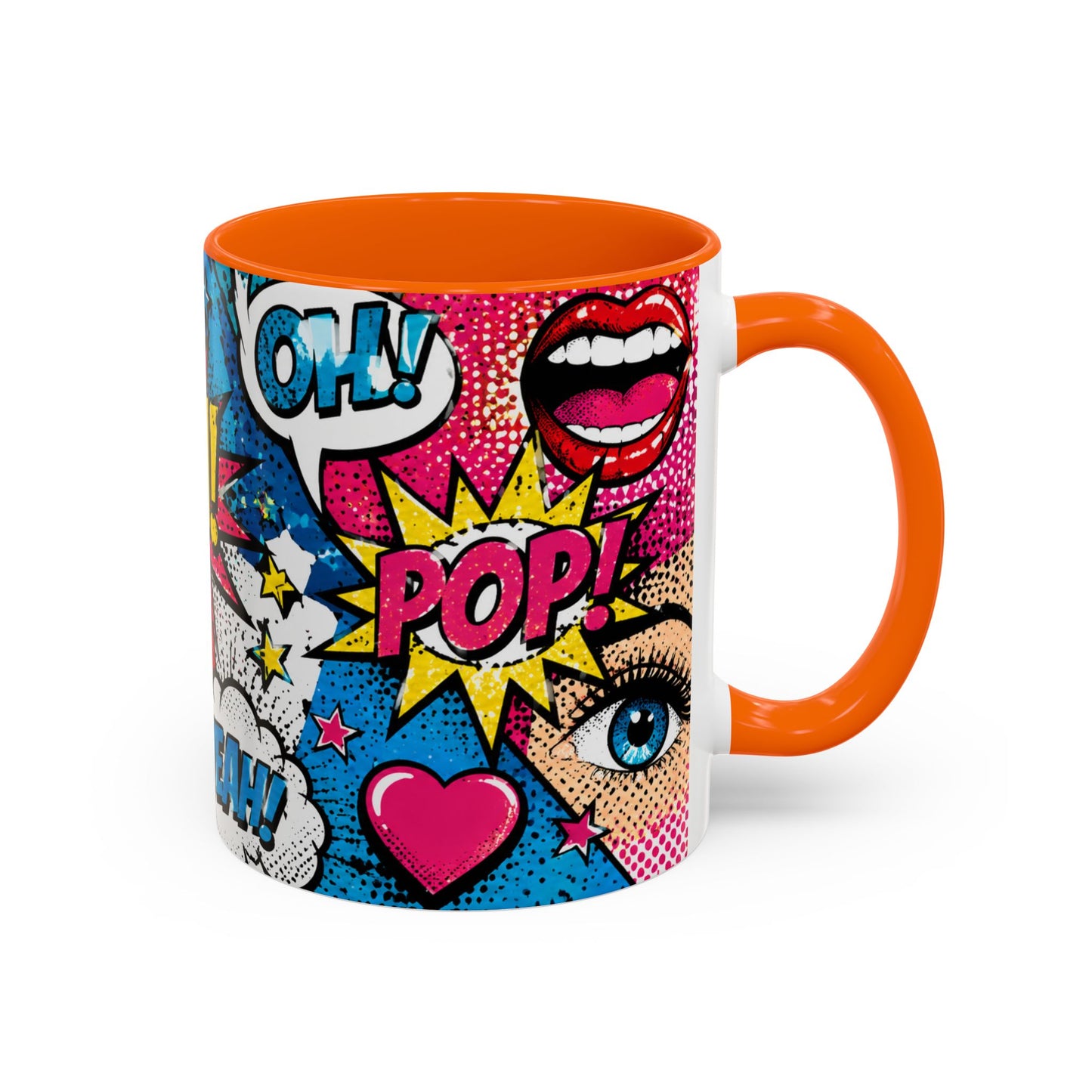 Pop Art Comic Coffee Mug – Colorful 'WOW! POP!' Accent Ceramic Mug (11/15oz)
