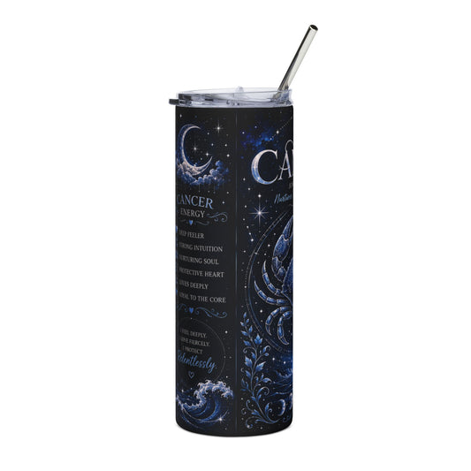 Cancer Zodiac 20oz Stainless Steel Tumbler — Astrological Crab Constellation Design