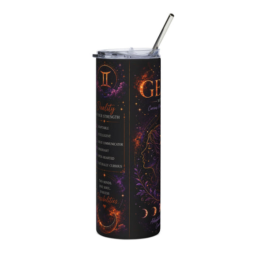 Gemini Zodiac Tumbler 20oz — Astrology Stainless Steel Travel Cup