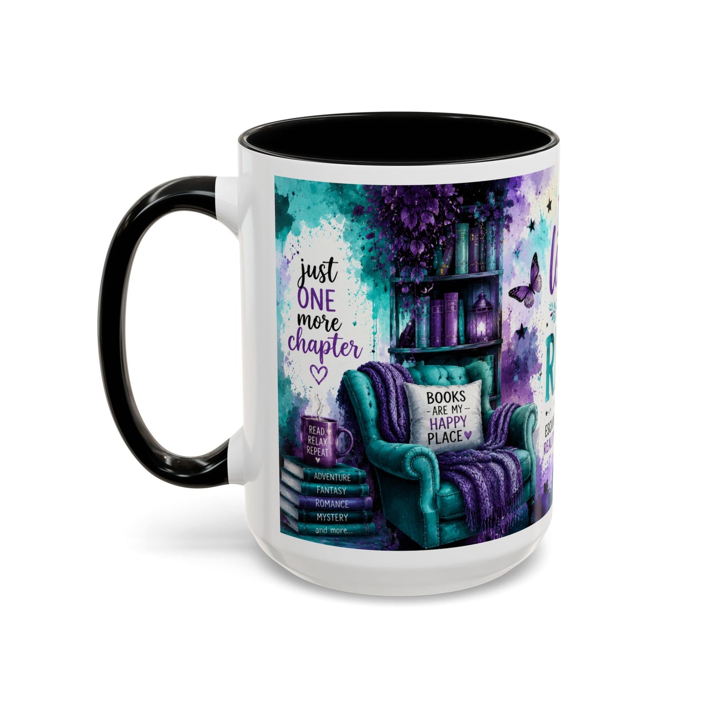 I Love to Read Accent Coffee Mug — Inspirational Book Lover Gift (11/15oz)