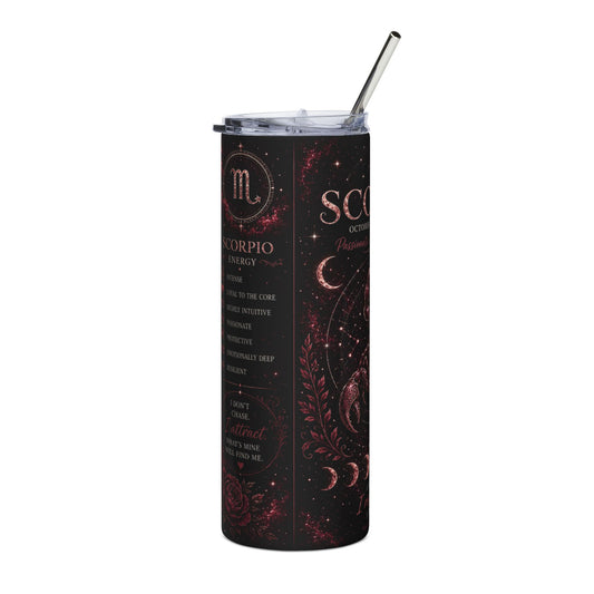 Scorpio Zodiac 20oz Stainless Steel Tumbler – Astrology Scorpion Constellation Design