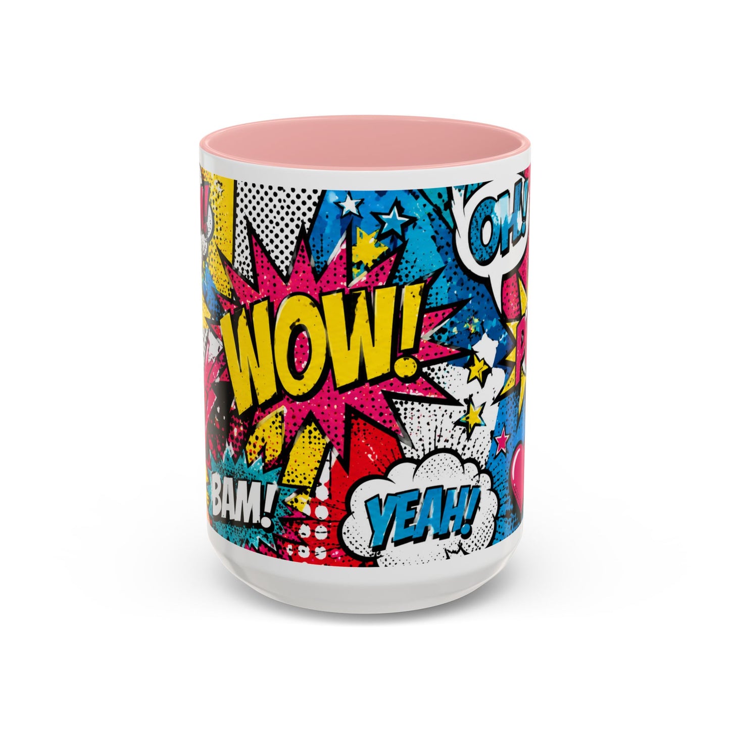 Pop Art Comic Coffee Mug – Colorful 'WOW! POP!' Accent Ceramic Mug (11/15oz)