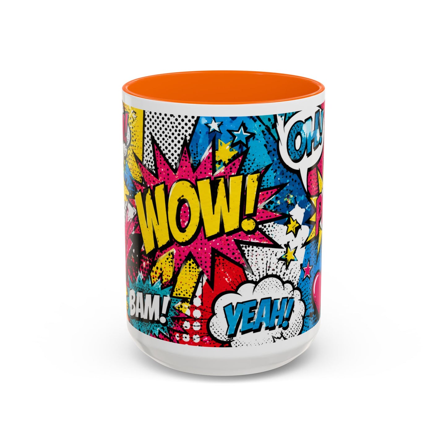 Pop Art Comic Coffee Mug – Colorful 'WOW! POP!' Accent Ceramic Mug (11/15oz)