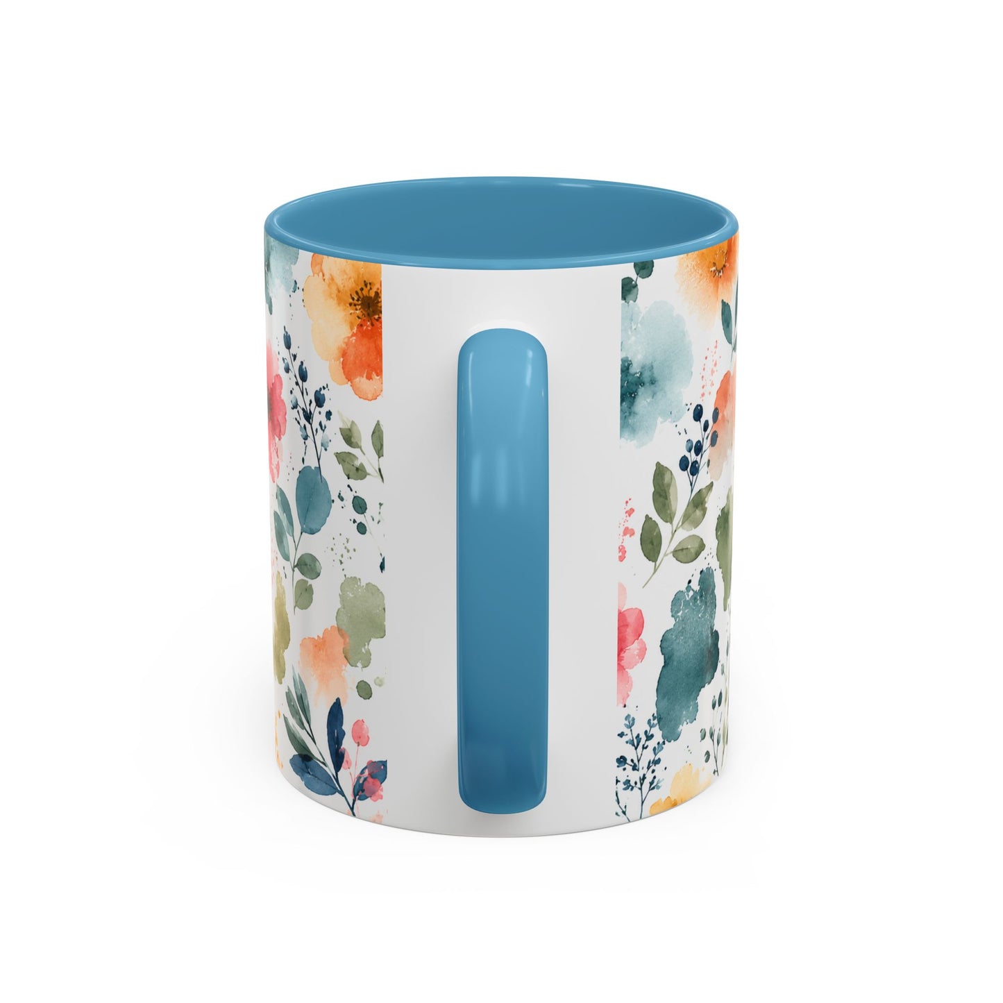 Watercolor Floral Accent Coffee Mug - 11/15oz