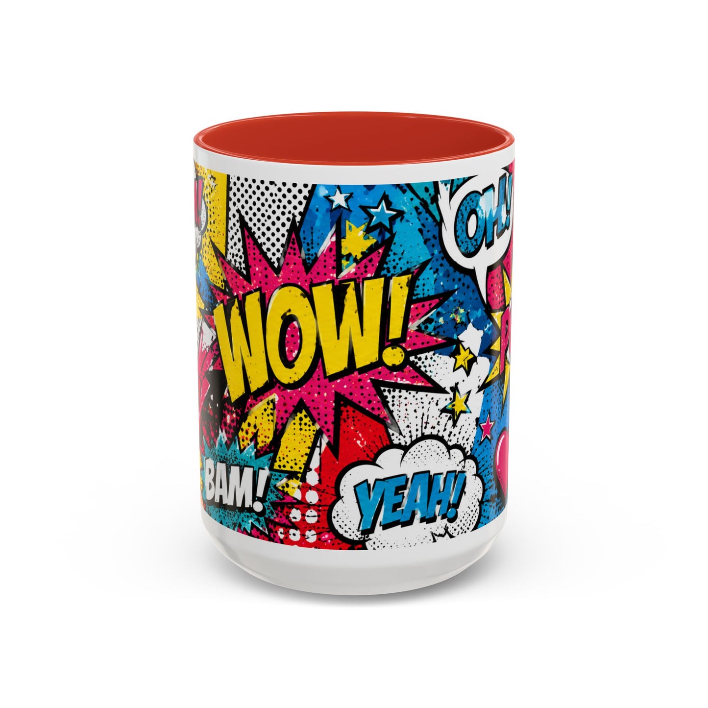Pop Art Comic Coffee Mug – Colorful 'WOW! POP!' Accent Ceramic Mug (11/15oz)