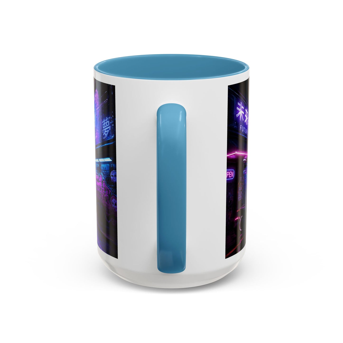 Neon Cityscape Coffee Mug - Cyberpunk Night Street 11/15oz Accent Mug