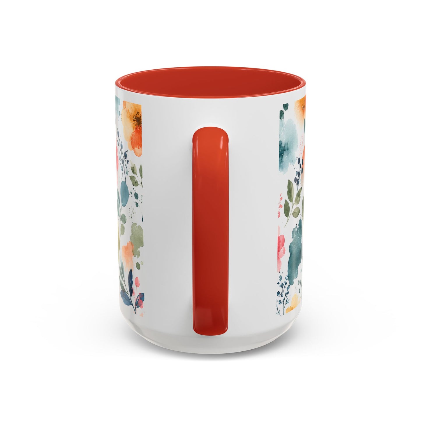 Watercolor Floral Accent Coffee Mug - 11/15oz