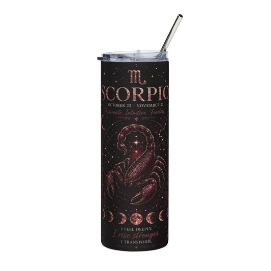 Scorpio Zodiac 20oz Stainless Steel Tumbler – Astrology Scorpion Constellation Design