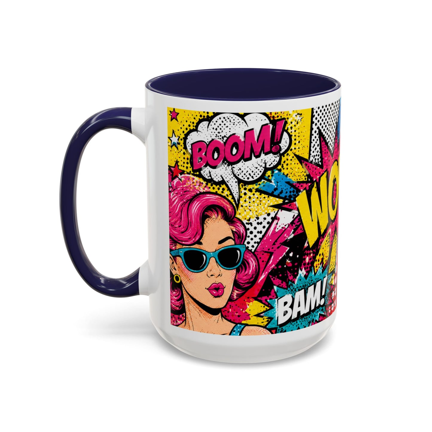 Pop Art Comic Coffee Mug – Colorful 'WOW! POP!' Accent Ceramic Mug (11/15oz)