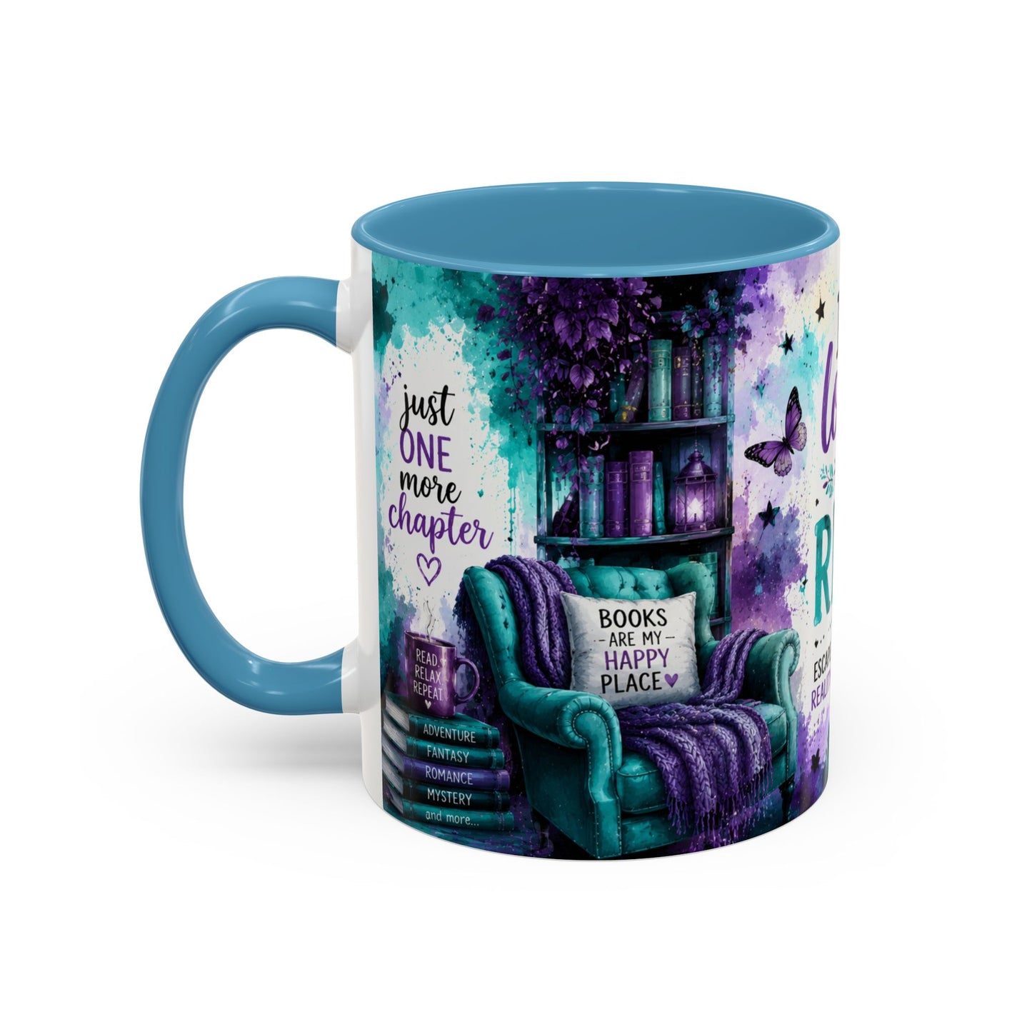 I Love to Read Accent Coffee Mug — Inspirational Book Lover Gift (11/15oz)