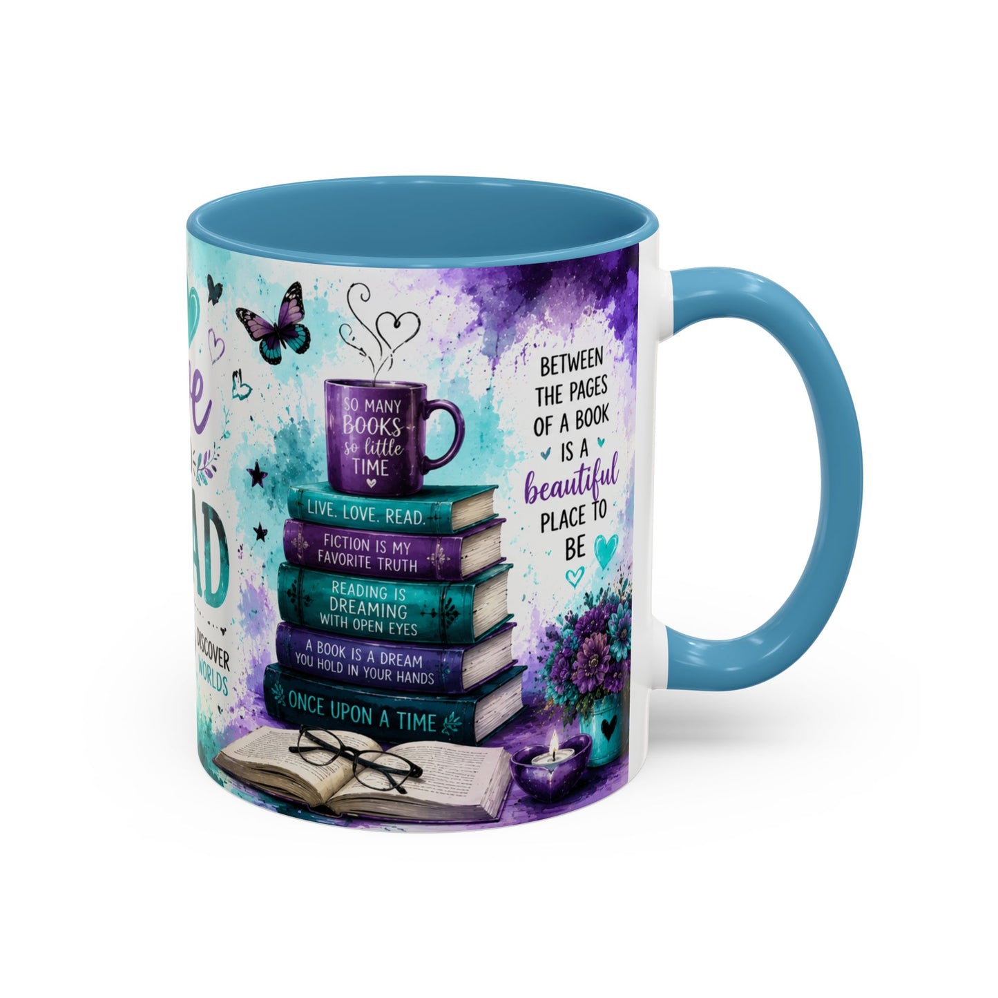 I Love to Read Accent Coffee Mug — Inspirational Book Lover Gift (11/15oz)