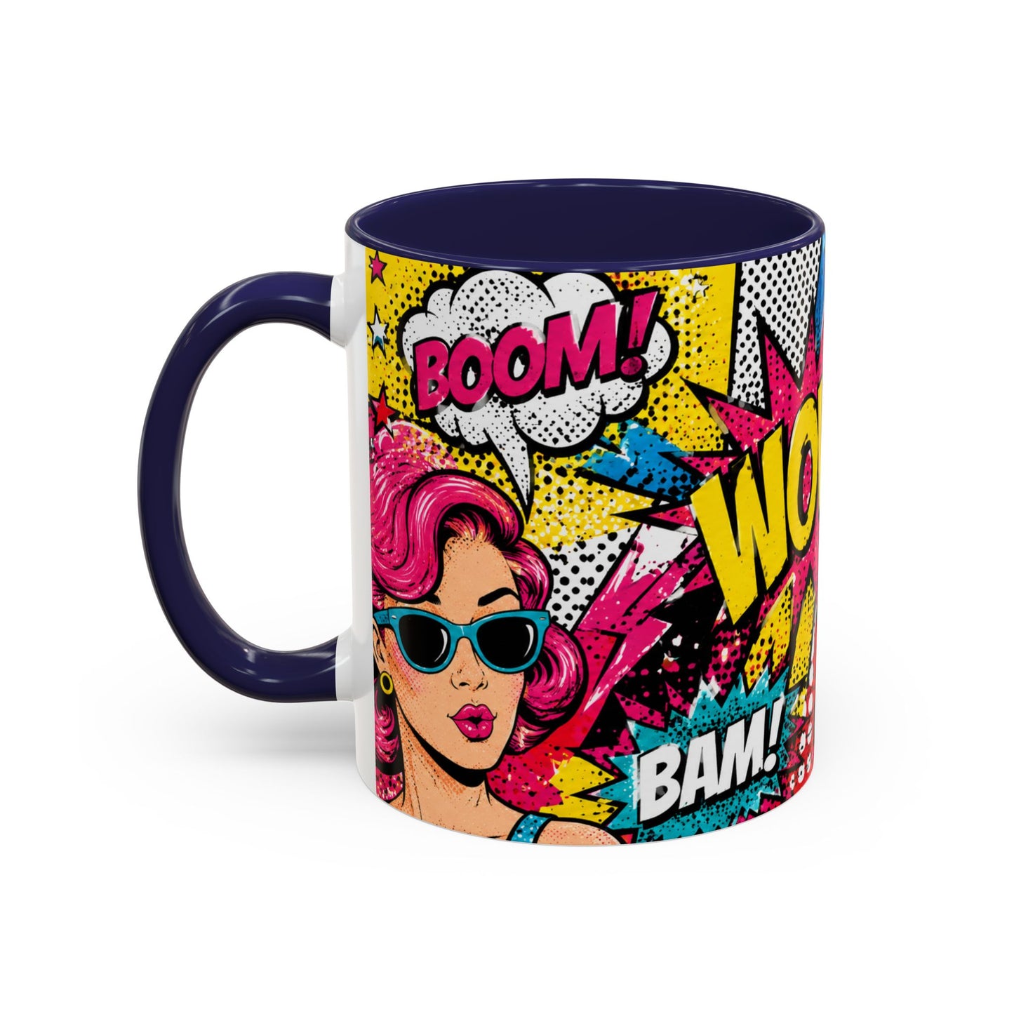 Pop Art Comic Coffee Mug – Colorful 'WOW! POP!' Accent Ceramic Mug (11/15oz)