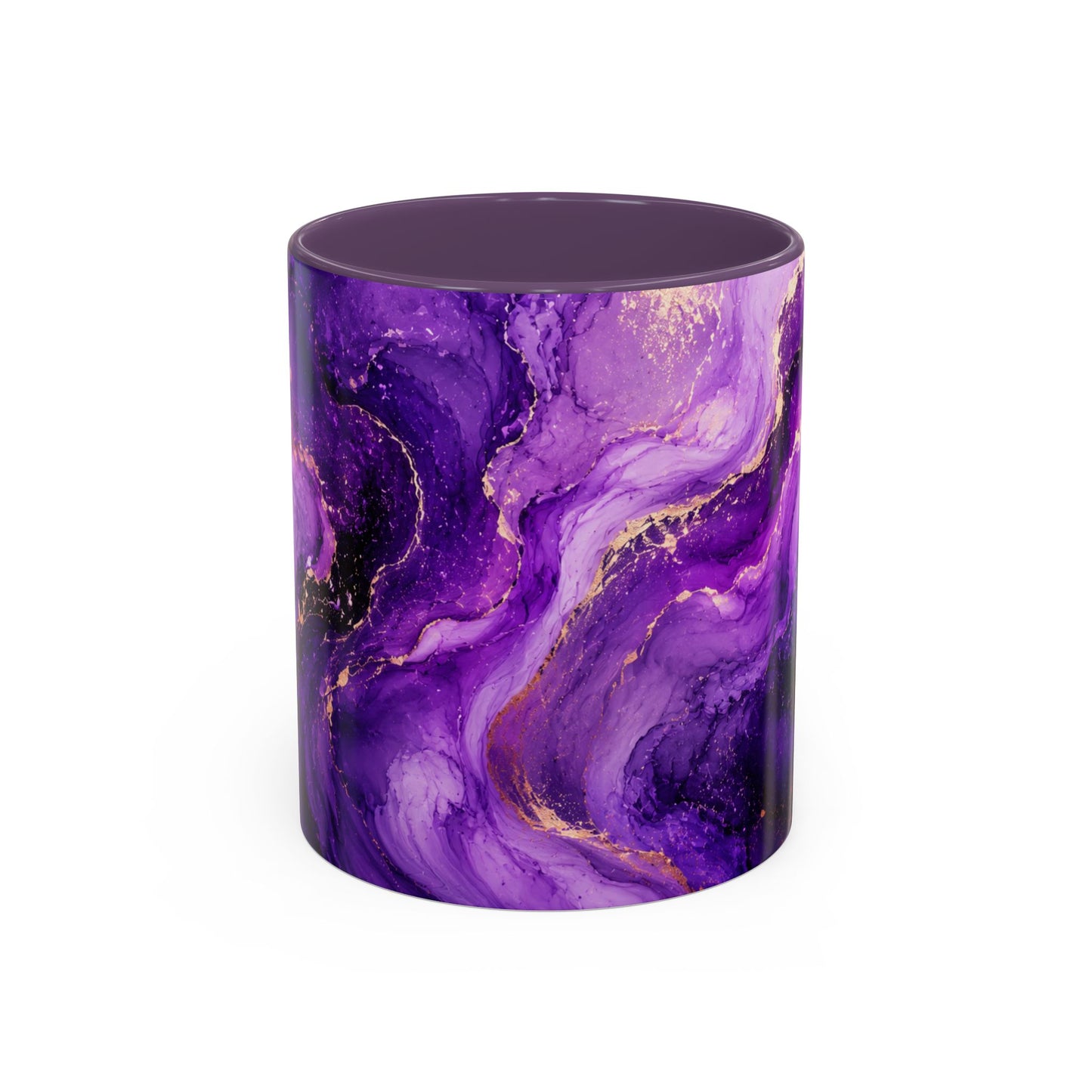Purple Marble Accent Coffee Mug (11/15oz) — Swirl Art Ceramic Mug