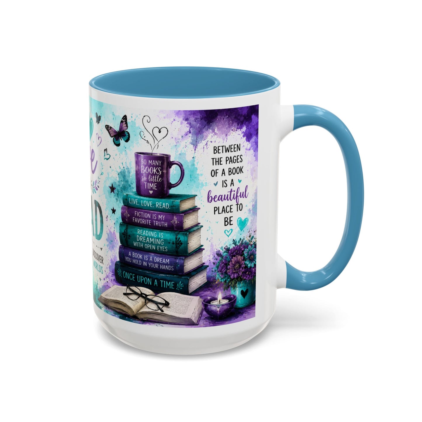 I Love to Read Accent Coffee Mug — Inspirational Book Lover Gift (11/15oz)