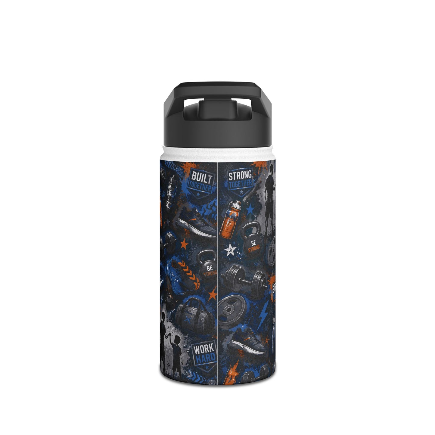 "Workout with Dad" Stainless Steel Water Bottle, Standard Lid