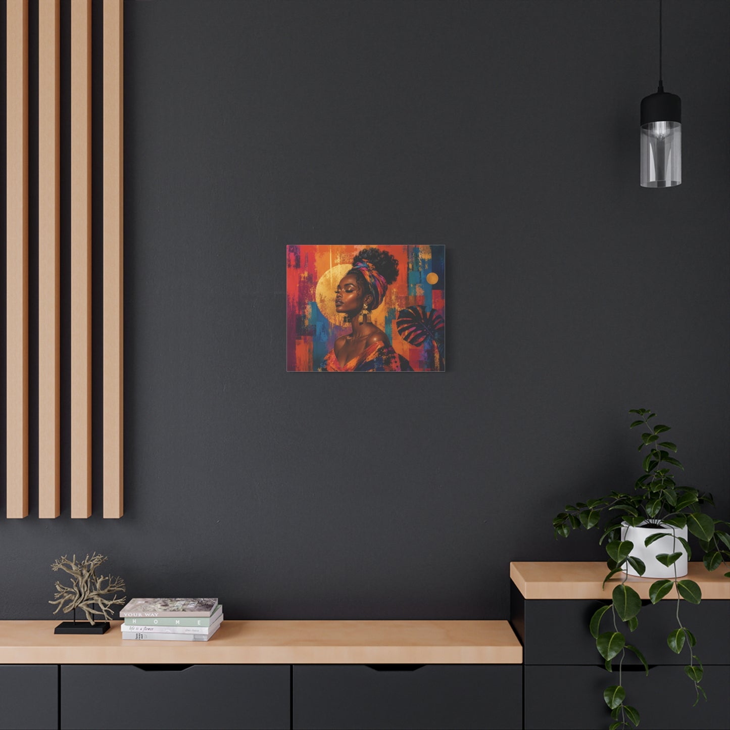 Afrocentric Golden Halo Portrait Canvas