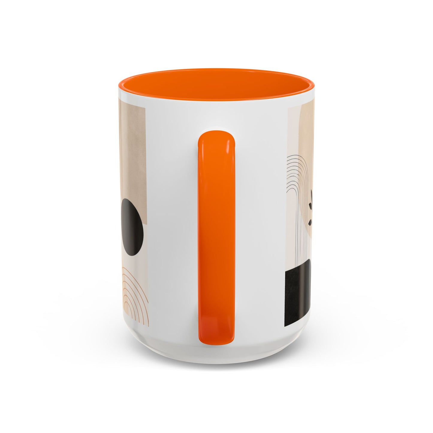 Abstract Earth Tone Accent Coffee Mug — Modern Minimalist Ceramic (11/15oz)