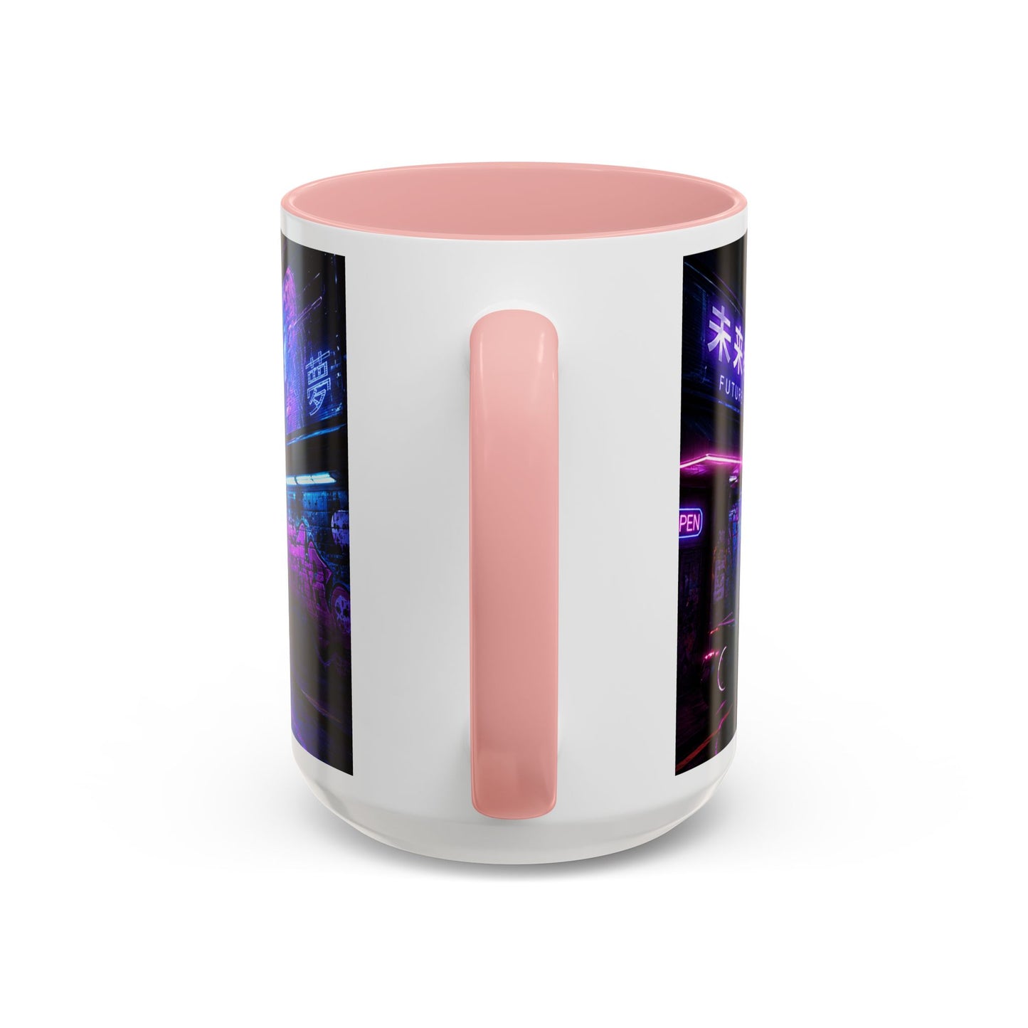 Neon Cityscape Coffee Mug - Cyberpunk Night Street 11/15oz Accent Mug