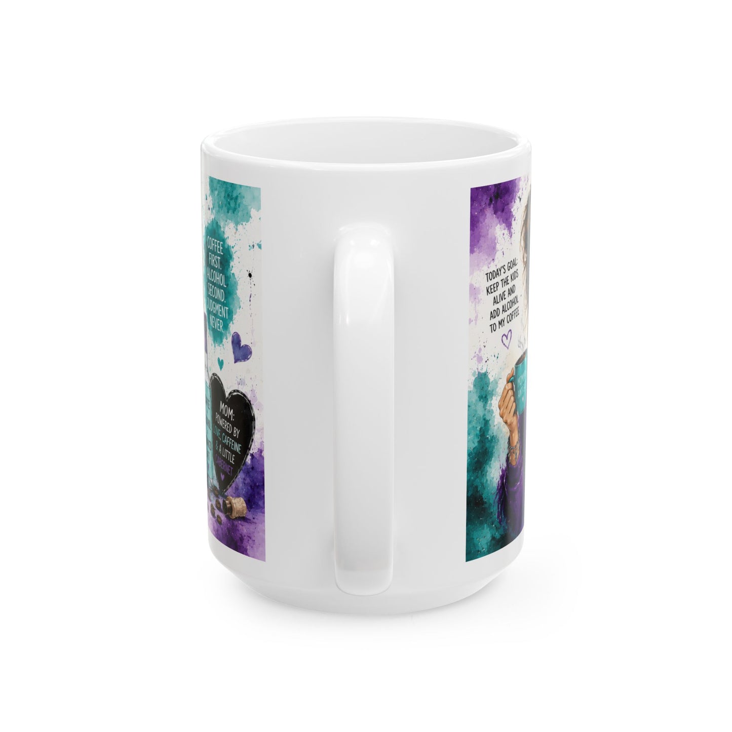 Coffee Mug — “Because Adulting Is Hard” Funny Alcohol-in-Coffee Ceramic Mug (11oz & 15oz)